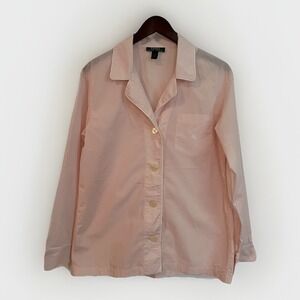 Lauren Ralph Lauren Sleep Shirt Womens Large Pink Long Sleeve Cotton Pajamas Top